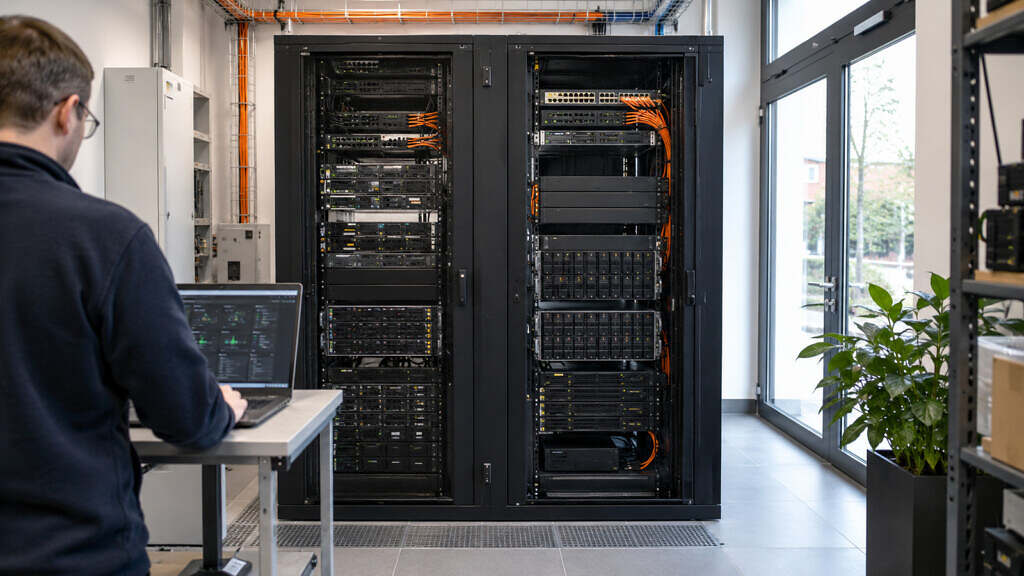 Proxmox vo firme: virtualizácia s možnosťou voľby 4 Technik spravuje kompaktný virtualizačný klaster vo svetlej serverovni